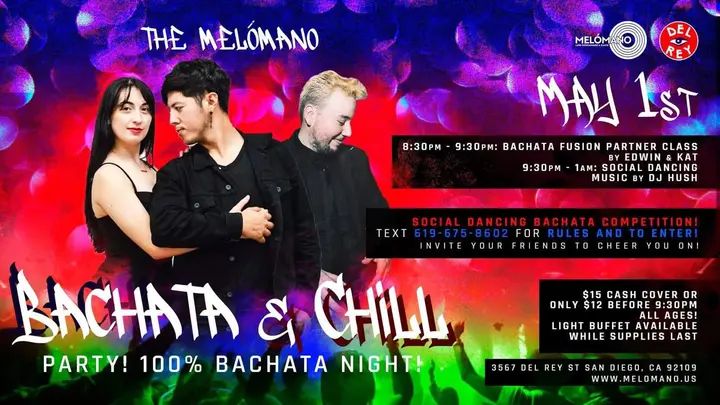 📣 THIS WEDNESDAY 📣 The Melómano Bachata Night is BACK BABY!! The Home of the Bachata Lovers is going down Wednesday, May 1st at Tango Del Rey! 🔥🔥🔥 ✨The registration is