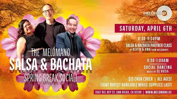 🌺 Celebrate Spring Break with some Salsa & Bachata Dancing at Tango Del Rey! 🥳EVERY FIRST Saturday of the month you can count on having an awesome night at Tango del Rey