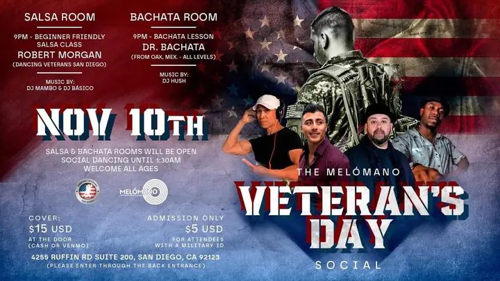✨Friday November 10th we’re going big for the Veterans! 💪🏼 Join us for a night honoring Veterans! 🇺🇸🇺🇸 💙💙 Admission only $5 for attendees with a Military ID 💙💙 Your at