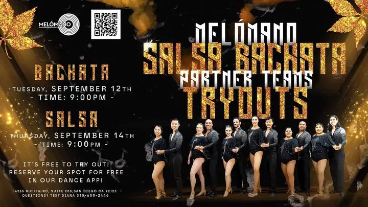 ✨This week! 🎉Join the Melómano Salsa and Bachata partner performance teams!! 👯‍♀️💃🏽 Friendly environment with positive vibes! 🙌🏼 Come check out the FREE Melómano Partn