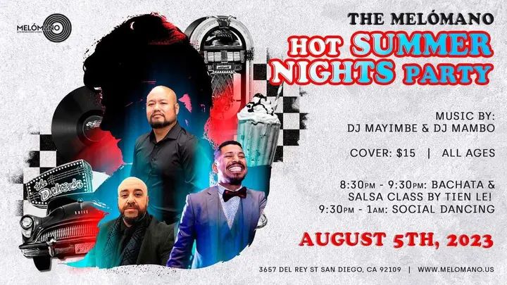 🔥🔥🔥 We are bringing the heat SATURDAY August 5th with the Melómano Hot Summer Nights Salsa & Bachata Dance Party! 🥳🥳 EVERY FIRST Saturday of the month join us for great