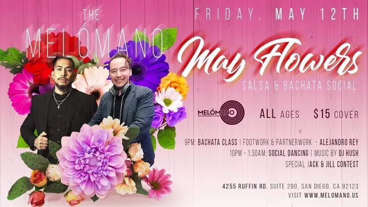 The Melómano May Flowers Social is here! 🌸🌺🌷🌼 we’re celebrating Spring in a major way!! It’s going down, Friday at 12th! 🌸🌺WEAR your best floral fits 🌺🌼 👀👀 Very