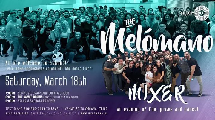 A fun night of mingling, mixing it up, prizes, and games awaits us! 🎉 The Melómano mixer is a place for good vibes and positive energy! 🤗 Lets get to know each other on and
