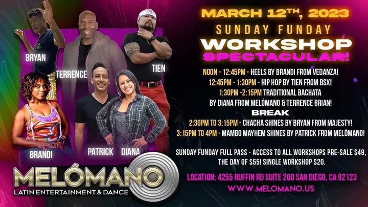The Sunday Funday workshops are here! 🤩 Ready to have some fun and dance with us?! We have brought together a great line up of instructors and different types of dances! 🔥🔥