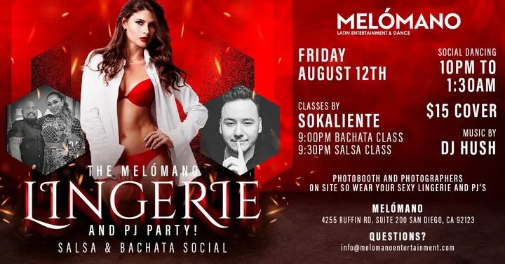 Let’s harness our inner sexiness with the first ever Melómano Lingerie 🫦🩱& PJ 🩳🤫Party! A night of Salsa & Bachata Dancing where you can shine your footwork and shake you