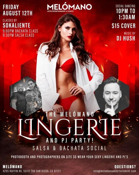 Let’s harness our inner sexiness with the first ever Melómano Lingerie 🫦🩱& PJ 🩳🤫Party! A night of Salsa & Bachata Dancing where you can shine your footwork and shake you