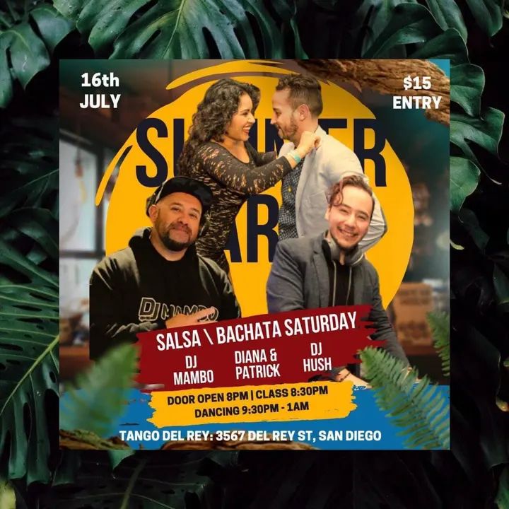 Don’t wanna miss this 💃🏻🔥🕺🏻 SUMMER THEME SALSA & BACHATA PARTY 🥳 Come in your best summer attire!🌴☀️🌺 💃🏽Doors open @ 8PM 🕺🏼 8:30PM classes with Melómano Directo