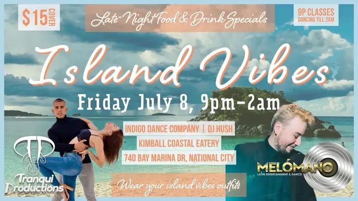 Get your island outfits ready!!🏝🌴😎 Tranqui Productions🐘 and Melómano Entertainment📀 present: ISLAND Vibes!!!🕺💃🌴😎🏝 Join us Friday July 8 @ 9pm!!! Event will be held at