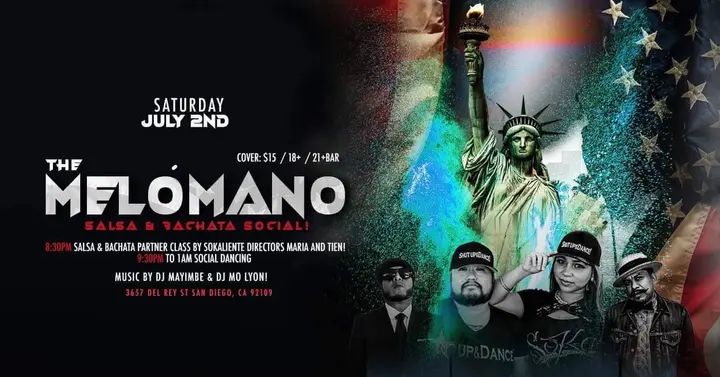 The Fourth of July Dance party is on! Salsa & Bachata Dancing at Tango Del Rey Saturday, July 2nd!!!! 🎉 EVERY FIRST Saturday of the month join us for great music and vibes