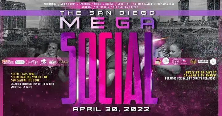 The San Diego Mega Social is back for another amazing night of dancing on Saturday, April 30th!! 🔥🔥🔥 We incorporated your feedback and are happy to report this event will b