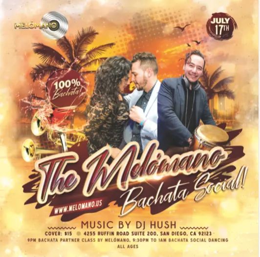 ONE WEEK AWAY!!! Join us for Melómano Bachata Social!!! It's going down Saturday, July 17!! 🔥 We’re giving away a pass to the Tijuana Bachata festival with Dani J! Please try