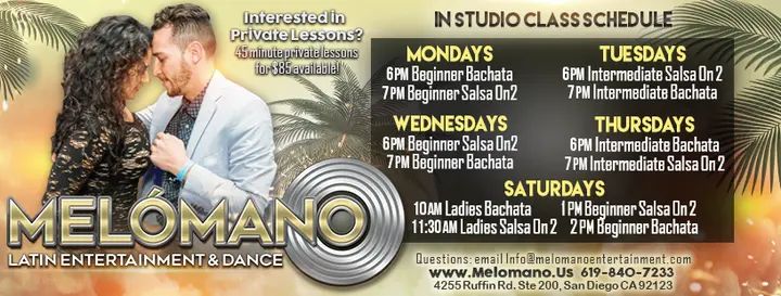 Check out our NEW CLASS SCHEDULE! 🤩 🌟 Starting May 1st we will offer: 1pm Beginner Salsa 2pm Beginner Bachata If you join our dance family, you will get unlimited access