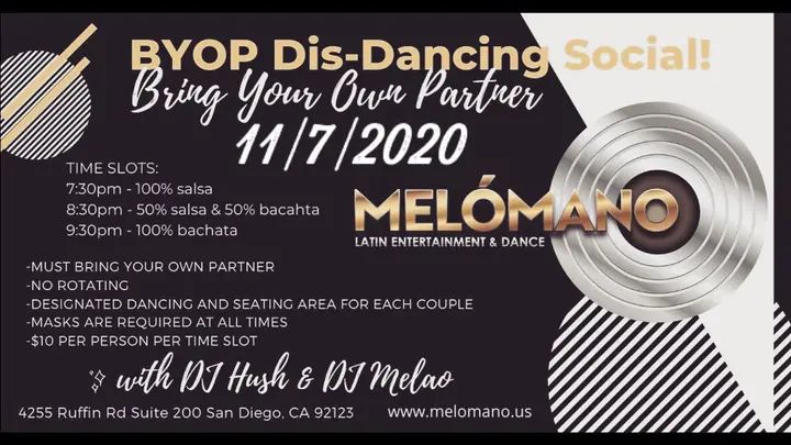 Join us for the BYOP Dis-Dancing Social on SATURDAY, November 7th 🥳 Your favorite DJ's Melao & Hush will be in the house playing your favorite music! ⚠️ Safety Guidelines