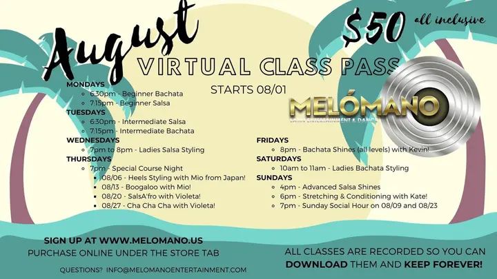 ‼️ Hot off the press ‼️ August is going to be 🔥🔥🔥🔥🔥🔥🔥🔥🔥🔥🔥🔥🔥🔥🔥🔥 For August we’re offering the in person practice session and also the virtual dance pass 🙌🏼💪
