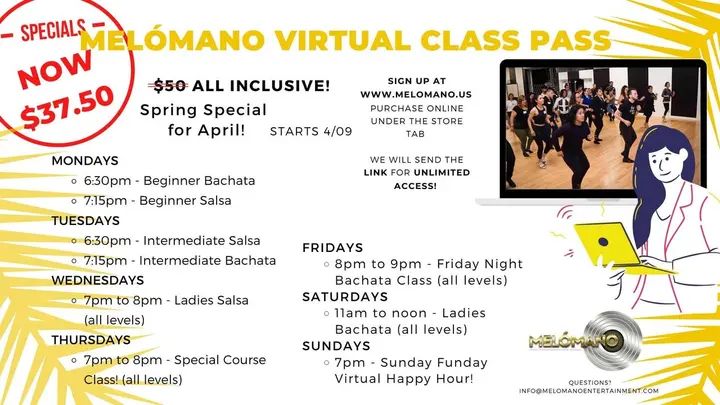 There are only 3 weeks left in April so we have adjusted the price of the virtual pass to $37.50!!! This give you access from 4/9 till the end of the month. Remember we are re