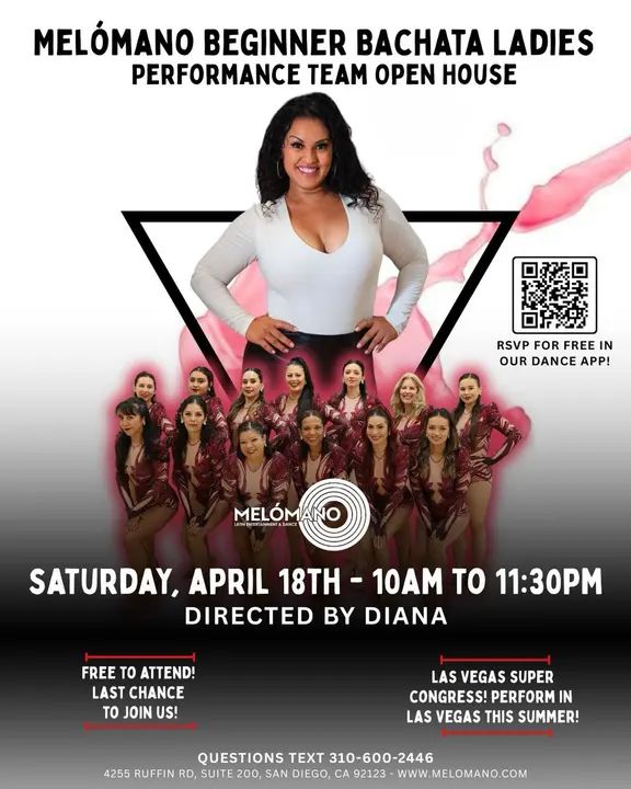 Let’s go ladies! You asked we here it is, your LAST CHANCE TO JOIN The Melómano Beginner Bachata Ladies Styling Performance Team!! 💓✨ 🗓️Starting April 18th!! 💃🕺 🤩1st per