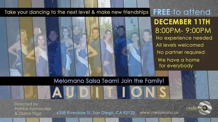 Come join the Melómano Dance Family!! When you join our Dance family you: • Make friends that last a lifetime! • Be a part of team outings and fun get-togethers! • Learn in a