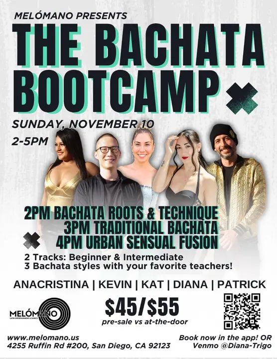 🎉 ONE WEEK AWAY!🎉 🔥 Get Ready for The Bachata Bootcamp! 🔥 Are you ready to dive deep into the world of Bachata? 💃 Join us on Sunday, November 10th, for a highly educati