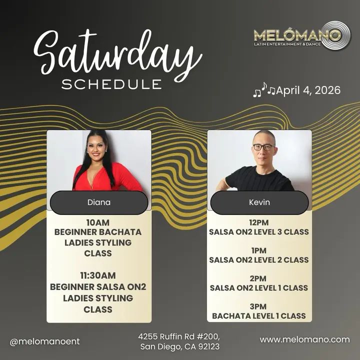 It’s the weekend and it is Saturday! Time to dance and have fun! Join us for Salsa & Bachata classes! 🥳 11am🔸 Beginner Bachata Ladies Try Outs 12pm🔸 Beginner Salsa Ladies