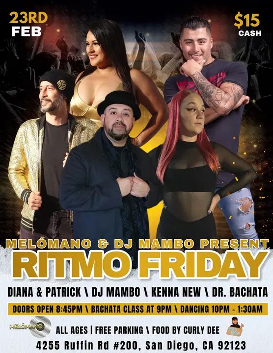 🎉Melómano Entertainment & DJ MAMBO PRESENT RITMO FRIDAY 50/50 Salsa Bachata 💃🏽 Doors open @ 8:45 PM 💃🏽9PM BACHATA CLASS BY DR. BACHATA & KENNA NEW Social Dancing 10:0