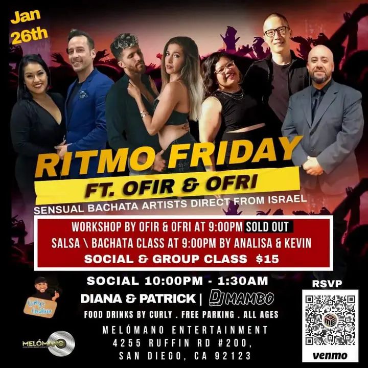 Melómano Entertainment & Mambo Castillo Present RITMO FRIDAY 🎉 Ft. Ofir & Ofri From Israel 🔥 🎶 50/50 Salsa Bachata 🎶 🚪 Doors open @ 8:45 PM 💃🏽🕺🏼9:00 PM Salsa \ Bac