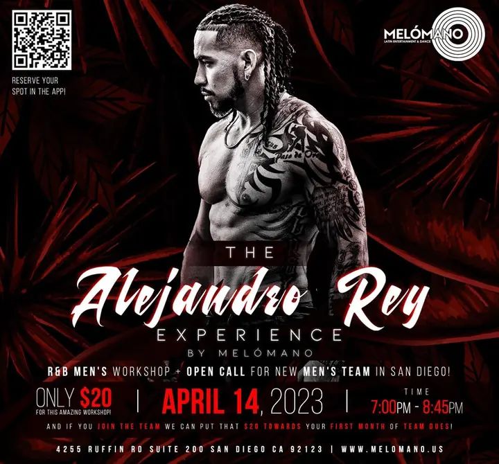 Fellas!!! 💪🏼 Are you ready San Diego for the Alejandro Rey Experience?!! 👀 Coming at you Friday April 14th at 7pm!! All the way from Los Angeles, get an exclusive Mens R&B