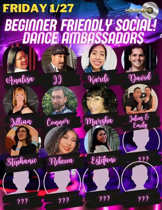 The line up is heating up!! 🔥🔥 The grand reveal 👀 for Dance Ambassadors for the Beginner Friendly Salsa & Bachata Social continues with these awesome dancers!! 🎉 Welcome S