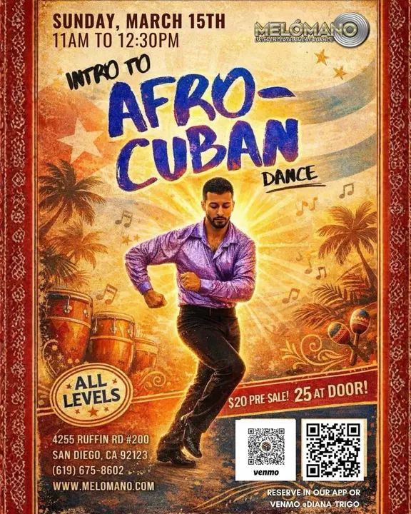 Intro to Afro-Cuban Foundations Workshop with Martin!🔥🥁 Discover the roots that shape the movements, rhythms, and flavor of today’s salsa!🕺🏻💃🏽 This workshop is for all