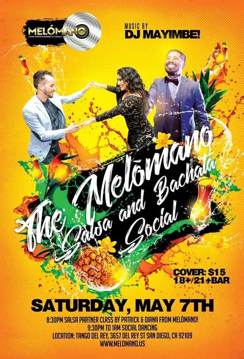 🎉 TONIGHT! Salsa & Bachata Dancing tonight in Pacific Beach at Tango Del Rey! 💃🏽🕺🏼 #MelomanoEnt #Salsa #Bachata #Dancing #SalsaDancing #BachataDancing #DancingSanDiego