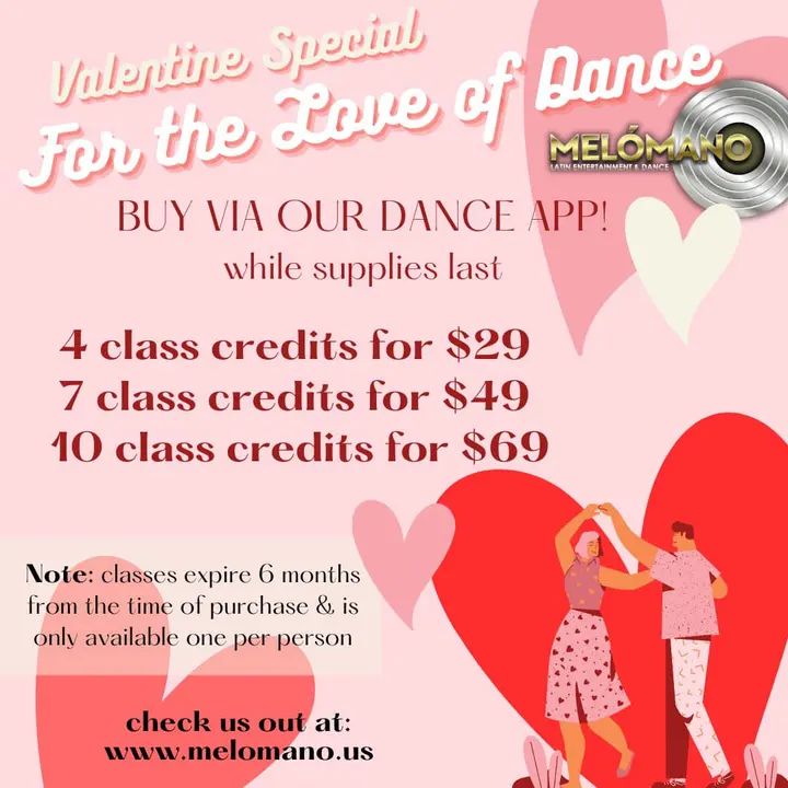 Happy Valentines Day!! 💕💕 if you’re coming to the studio tonight, we have a special treat for you! And don’t forget about our For the Love of Dance Special! It ends tonight
