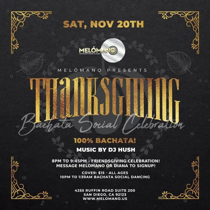 Here it is Fam the sign up list for Friendsgiving! Details below ⤵️ 🗓 DATE: Saturday, November 20th 👯‍♂️8-9:45PM - Friendsgiving Feast! Message Melómano (Via FB or IG) or D