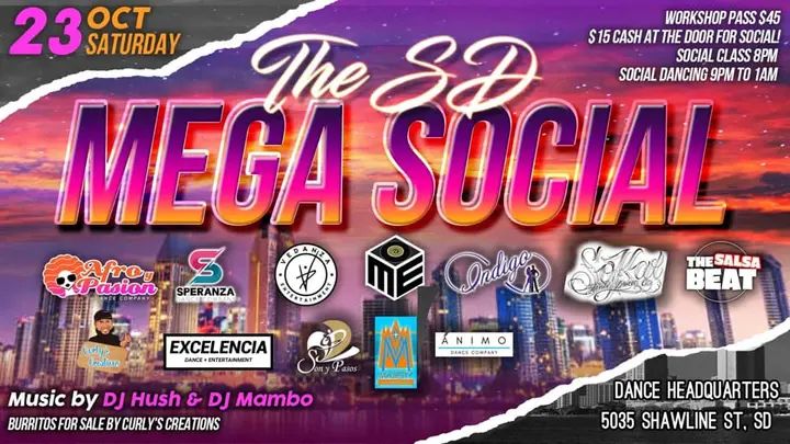 🌟 ONE MONTH AWAY 🌟The SD Mega social is going down!!! 🎉🎊 Don’t forget we also have day workshops and SPACE IS LIMITED! Sign up to save your spot!!! 🙌🏼 Please help us s