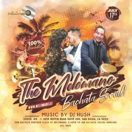 ✨Tomorrow the only 💯 Bachata night is going down at Melómano! Get ready to dance your heart out on Saturday, July 17!! 🔥 We’re giving away a pass to the Tijuana Bachata fe