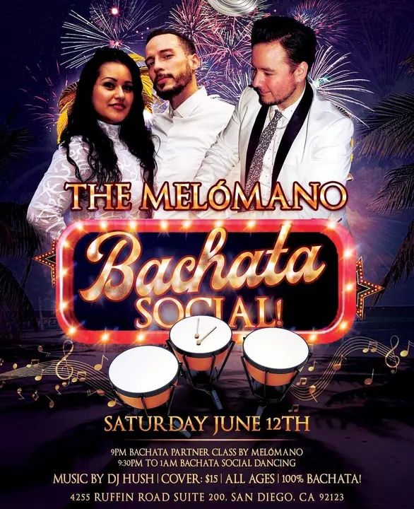 🚨 ONLY 2 DAYS AWAY!!!! ⏰ Get your tickets now before they're all sold out😱😱 DATE: Saturday, June 12th 9pm-9:30pm Bachata Footwork and Partner work Class 9:30pm-1am Bacha