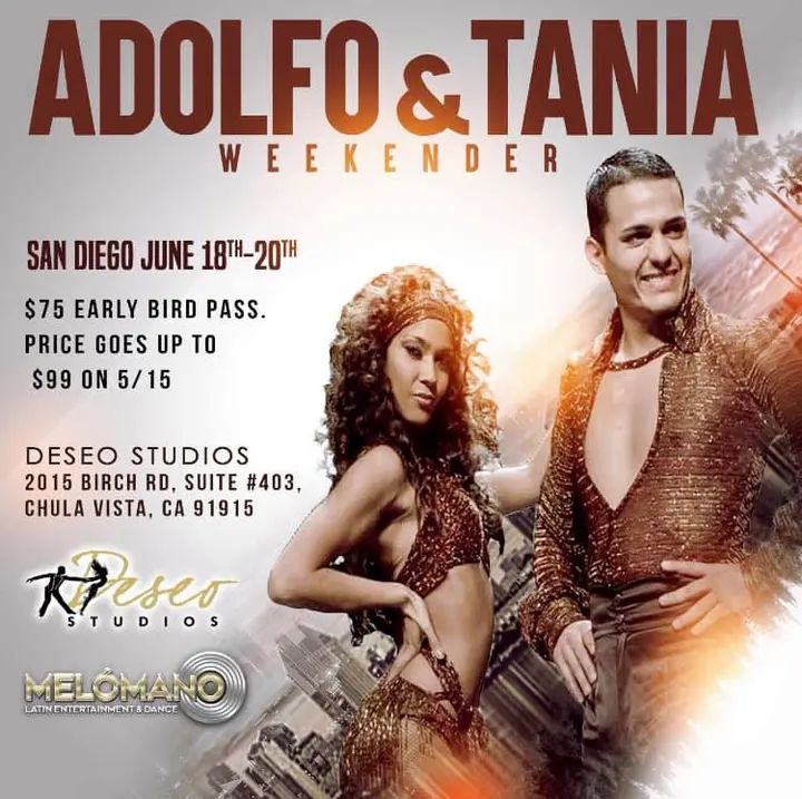 June is here! Mambo legends Adolfo & Tania will be joining us IN PERSON!!! 🤩 Don’t miss it! Secure your Weekender pass before we sell out! Who doesn’t love a mambo in their