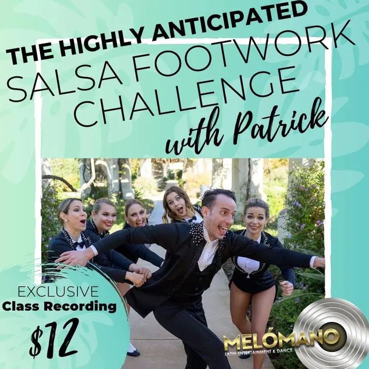 Enjoy a Salsa Footwork Challenge by Patrick! 🔥 This one hour recording goes over the steps to the salsa challenge as well as repetition with music! Take that footwork to the