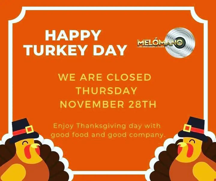 Happy Thanksgiving to you and your loved ones from our family here at Melomano 🍁🦃💃🏻 There are NO CLASSES today and we will be back for classes this weekend 💕✨ #Melomano