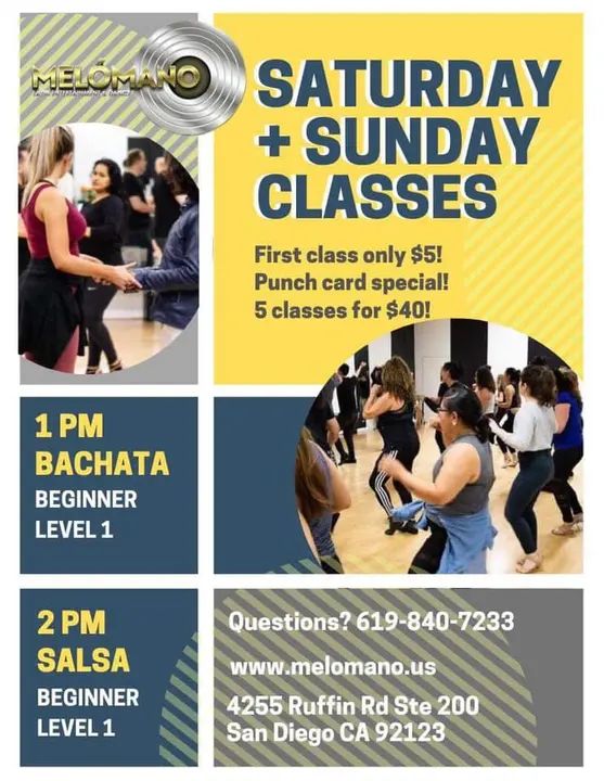 Looking for fun and ways to grow in your salsa and bachata basics?! We have our Beginner Level 1 group classes every weekend beginning at 1pm with Bachata and at 2pm Salsa 🙌