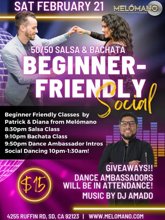 It’s HERE for 2026!!! 🤗 Our first Beginner Friendly Social of the year is happening SATURDAY, February 21st! Melómano is dedicating this night to the new dancers in the San