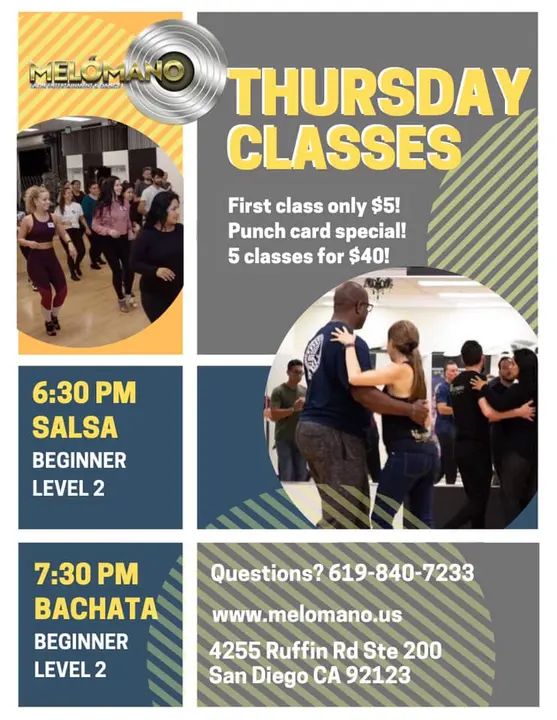 Thursday Classes!!!! First class only $5! #MelomanoEnt #GetYourDanceOn