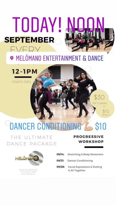 Today at noon! #DancerConditioning 💪🏼 $10 drop in! #MelomanoEnt