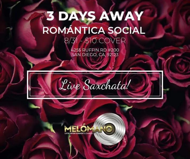 Were only 3 Days Away from the Melómano Romántica Social!! And we have a super special guest!! Have you heard of Saxchata? If you haven't you will be able to experience the ma