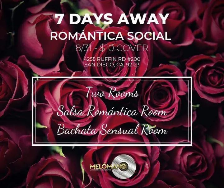 7 Days Away from the Melómano Romántica Social!! The ONLY place with 2 rooms to dance!! Salsa Romántica room and a Bachata Sensual room! Yes 2 rooms for only a $10 cover! Don