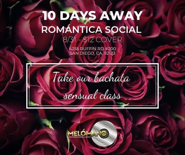 10 Days Away from the Melómano Romántica Social!! We’re kicking off our countdown with letting you know there will be a super sensual bachata class taught by Robbie Thoreau at
