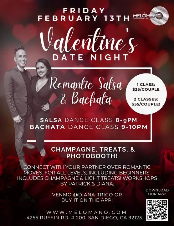 ♥️Ignite the Romance: Valentine’s Couples Salsa & Bachata Dance Workshops! ♥️ Looking for the perfect way to connect and have fun with your special someone? 💕 Join us for an