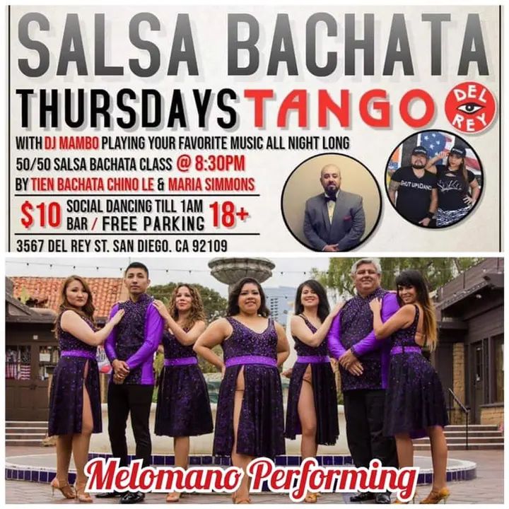 This Thursday at Tango Del Rey!! Catch our beginner salsa team performing and our Fam Social Dancing! See you there! #MelomanoEnt #Tango #Performance