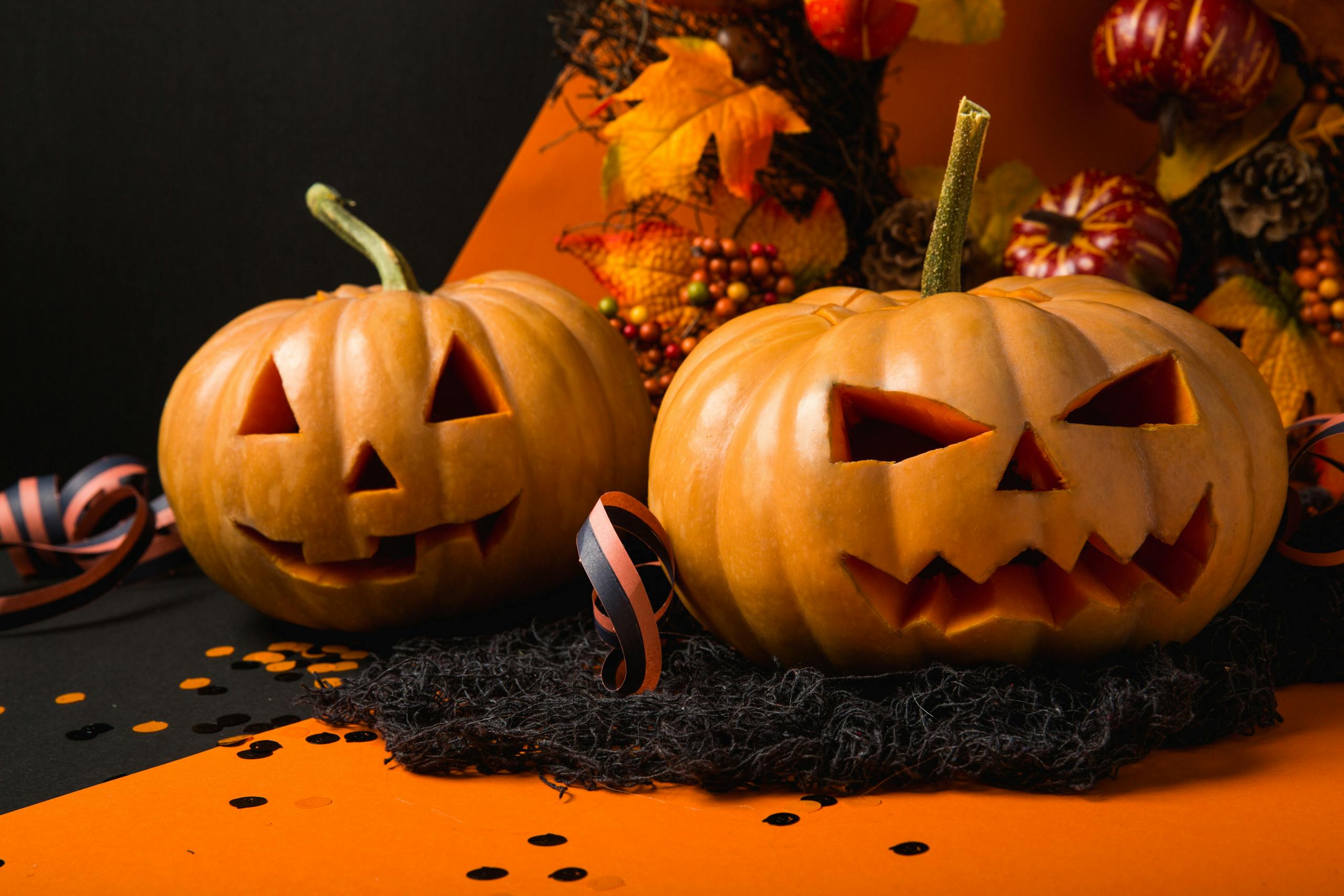Two Jack-o-lanterns