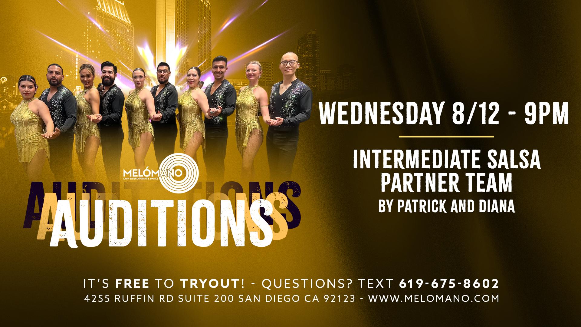 FREE Melómano Intermediate Salsa Partner Team Tryout! 8/12 event