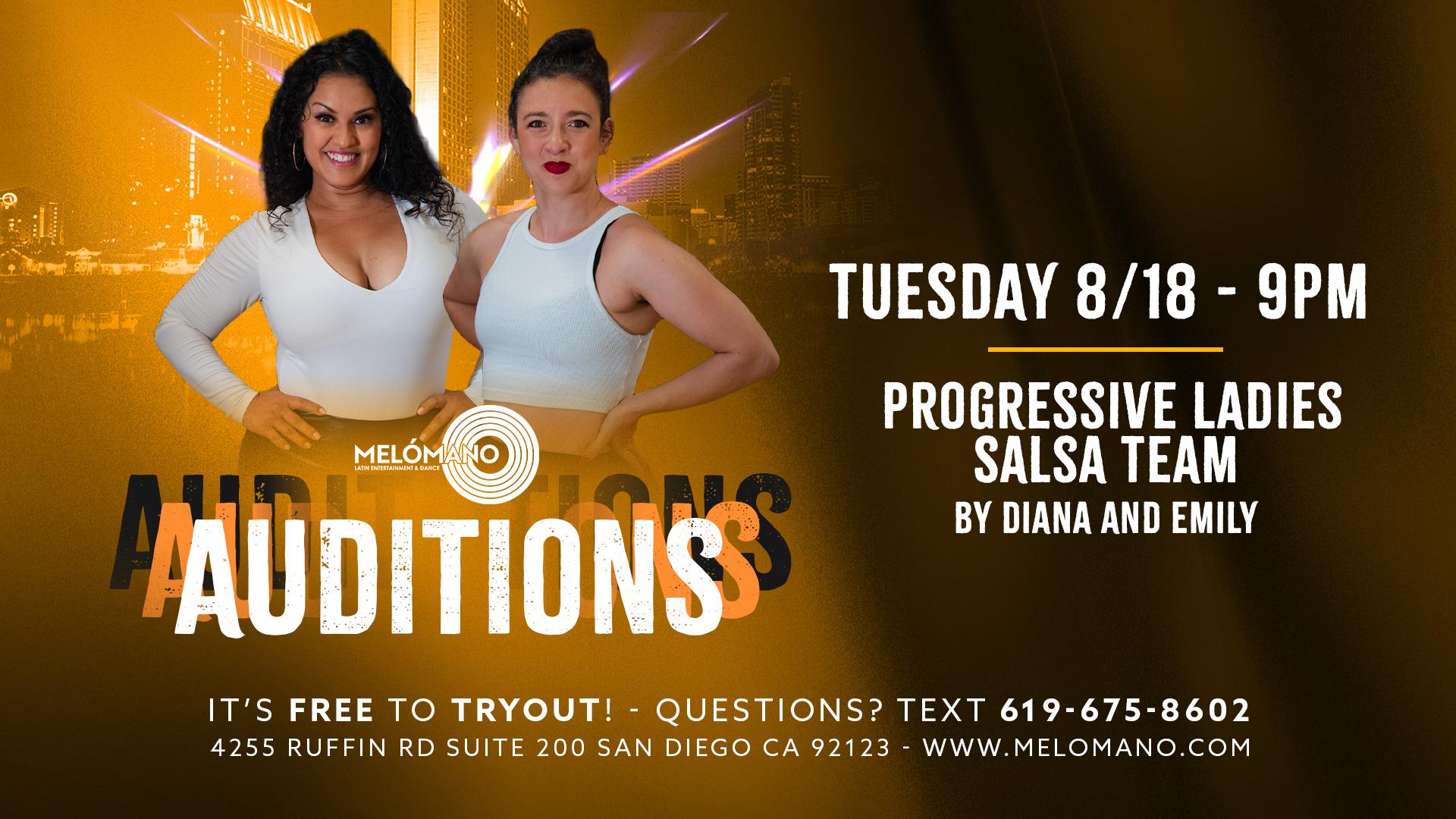 FREE NEW Melómano Progressive Salsa Ladies Team Tryout! 8/18 event