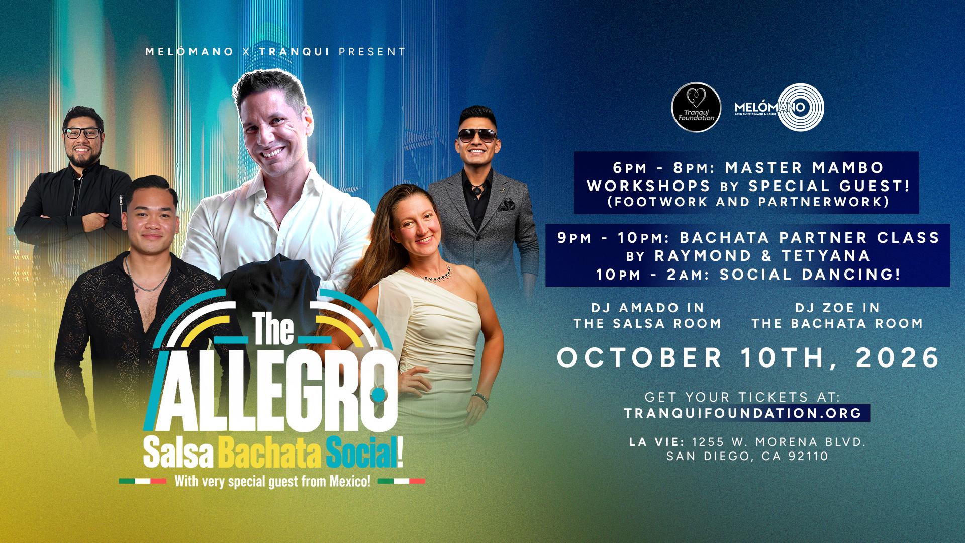 Melómano x Tranqui Presents | The Allegro Salsa Bachata Social! 10/10 event